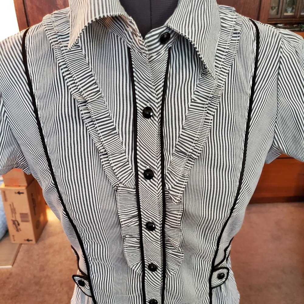Gray Pinstripe Dress Shirt